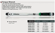 Ключ динамометричний 3/8" 19-110Нм 385мм моментний TOPTUL ANAF1211, фото 3