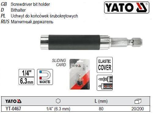 Тримач біт насадок 1/4" х80 мм магніт YATO YT-0467