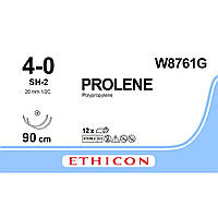 Пролен (Prolene) 4-0 колюча 2*20мм, 1/2 кола, синій 90см