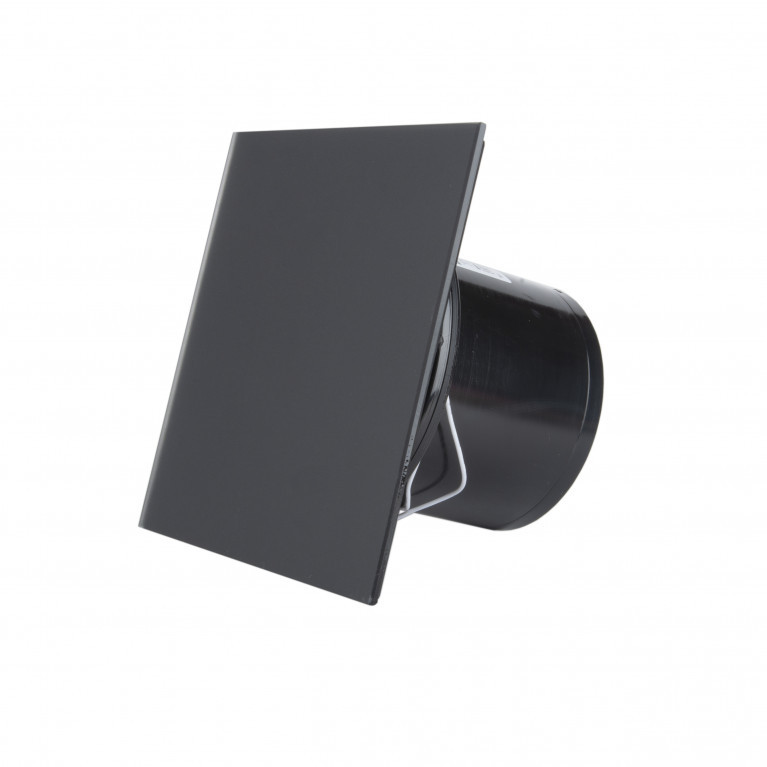 Витяжний вентилятор 105м.куб. Mmotors ММ-Р 06 у ванну скло чорне матове з клапаном, фото 1