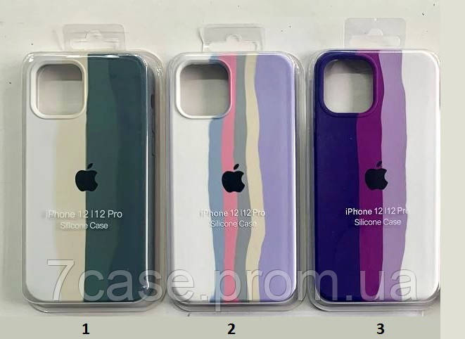 Чохол Silicone Case для iPhone 12 / iPhone Pro 12 райдужний rainbow
