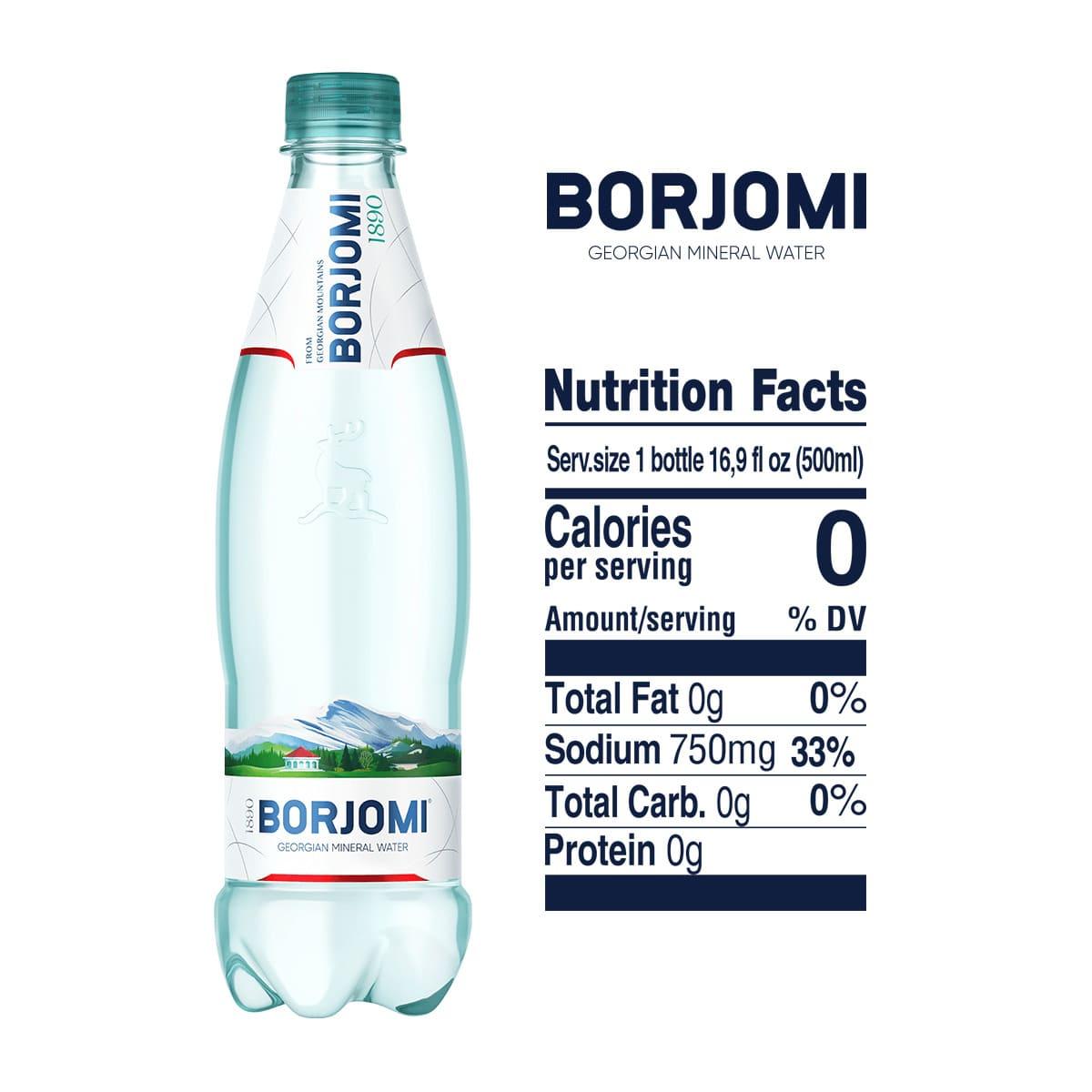Упаковка минеральной лечебно-столовой сильногазированной воды Borjomi 0,5 х 12 пластиковых бутылок - фото 5 - id-p1848789882