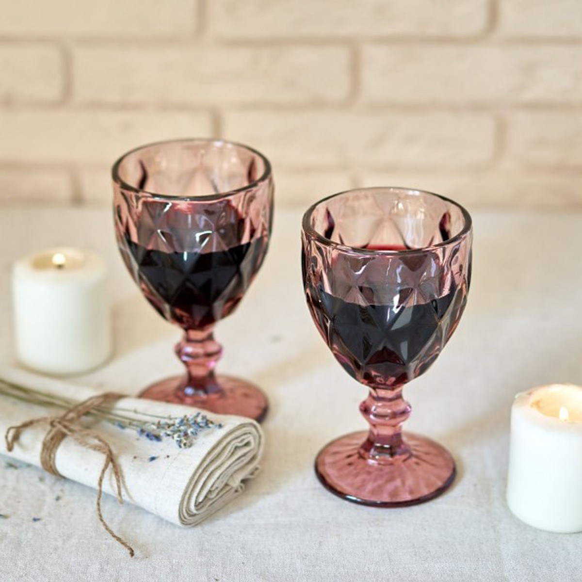 Набір фужерів для вина A-PLUS 6 шт 310 мл (9051) Purple Red