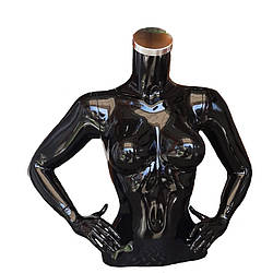 Манекен жіночий торс чорний для магазину одягу і білизни вітринний