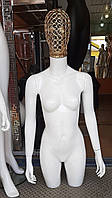 Манекен женский торс белый с сетчатой головой для магазина одежды витринный