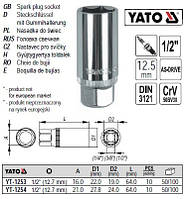 Головка торцева для свічок M=1/2" A=21 l=64 мм YATO Польща YT-1254