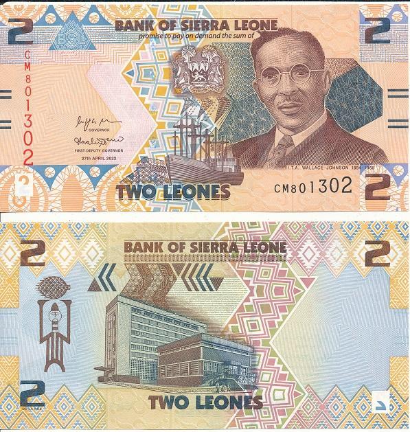 Sierra Leone Reme-Леоне — 2 Leones 2022 UNC No761