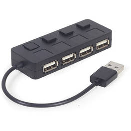 Концентратор Gembird USB 2.0 4 ports switch black (UHB-U2P4-05) - оригінал
