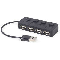 Концентратор Gembird USB 2.0 4 ports switch black (UHB-U2P4-05), фото 2