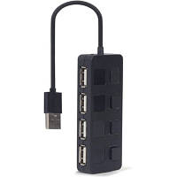 Концентратор Gembird USB 2.0 4 ports switch black (UHB-U2P4-05), фото 3