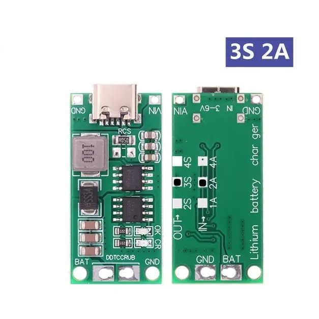 Зарядний пристрій 3S2A для літій-іонних (полімерних) акумуляторів 8,4v роз'єм type-c USB Imax 2A
