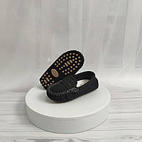 Дитячі чорні замша лофери, мокасини для хлопчика 27