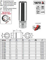 Головка 6-гранная длинная 1/4" М=5 l=50 мм YATO Польша YT-1415