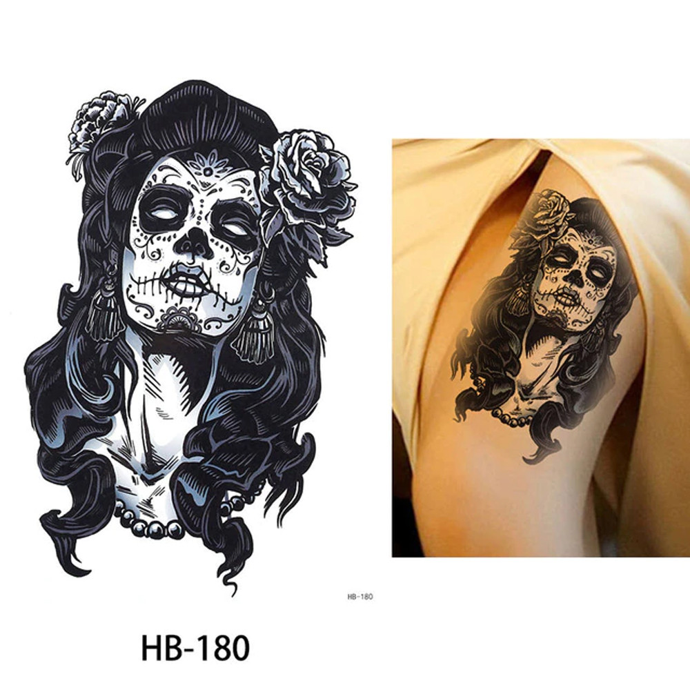 Тимчасове тату Muerte (ч/б) (HB-180, 21x15 см)