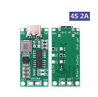 Зарядний пристрій 4S2A для літій-іонних (полімерних) акумуляторів 8,4v роз'єм type-c USB Imax 2A