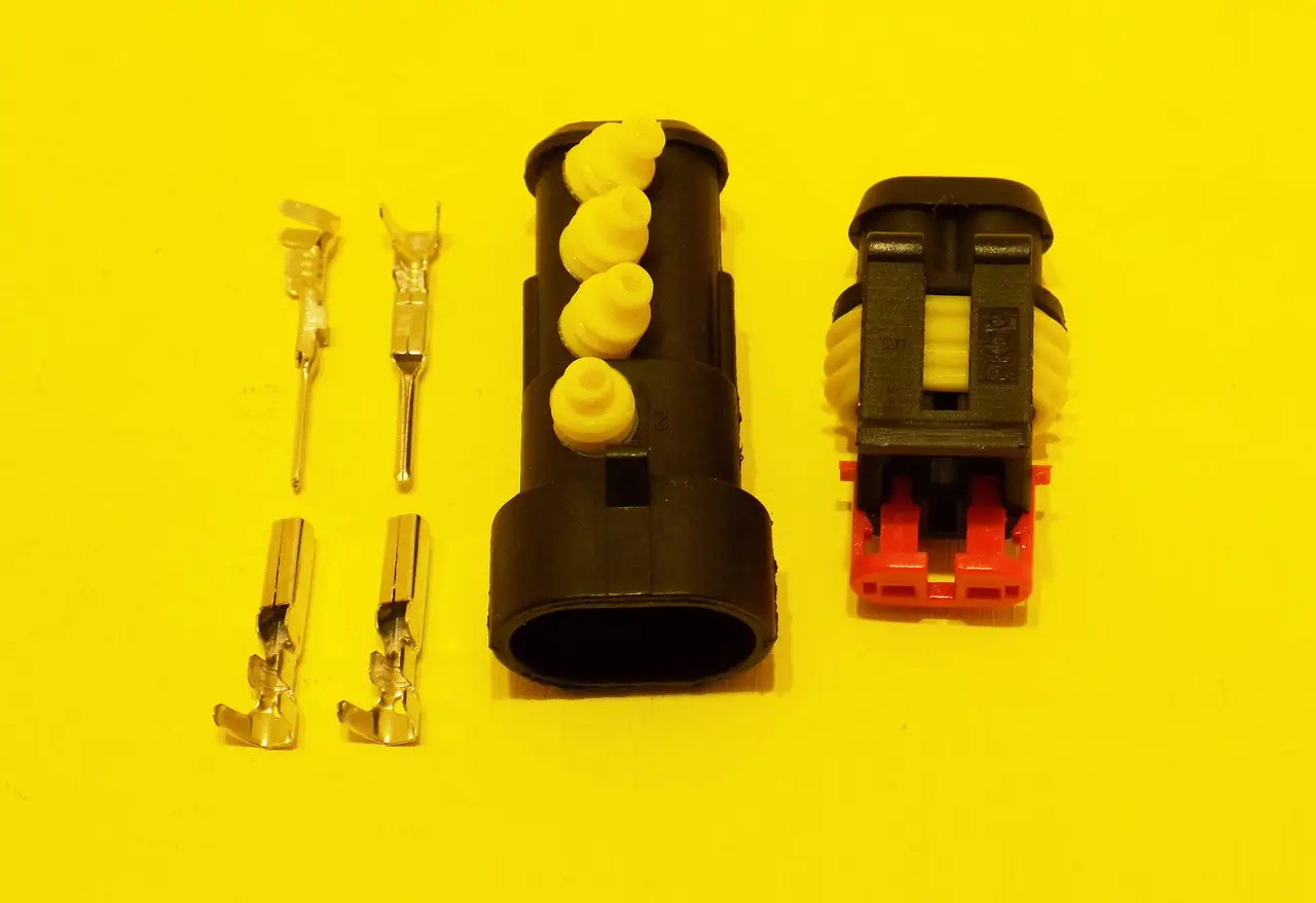 Герметичний авто роз'єм DG7021-1.5 2P (мама-папа) комплект, фото 1