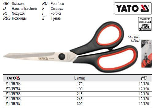 Ножници хозяйственние YATO ножиці господарські l=190 мм YT-19764