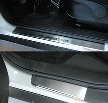 Накладки на пороги Subaru Forester III 2008- 4шт. premium