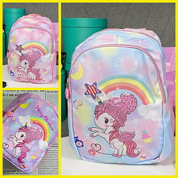 Рюкзак дитячий дошкільний 32*25 см на блискавці принт Єдиноріг Luna