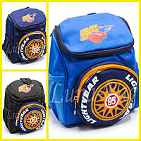Рюкзак дитячий дошкільний 24*21 см на блискавці з кишенею принт Тачки Luna