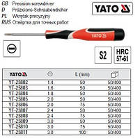 Викрутка шлицевая міні b=1,4 мм l=50 мм YATO-25802