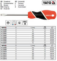 Отвертка YATO викрутка шлицева l=75 мм шлиц=3 мм YT-25901