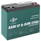 Тяговий свинцево-кислотний акумулятор LP 6-DZM-20 Ah, фото 3