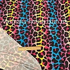 Трикотаж біфлекс (купальник) матовий принт Леопард різнокольоровий, фото 2