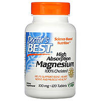 Магний с высокой усваиваемостью Doctor's Best (High Absorption Magnesium) 120 таблеток