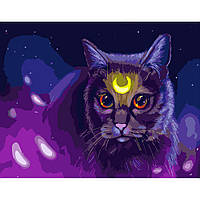 Картина по номерам Strateg Лунный кот размером 40х50 см (GS367)