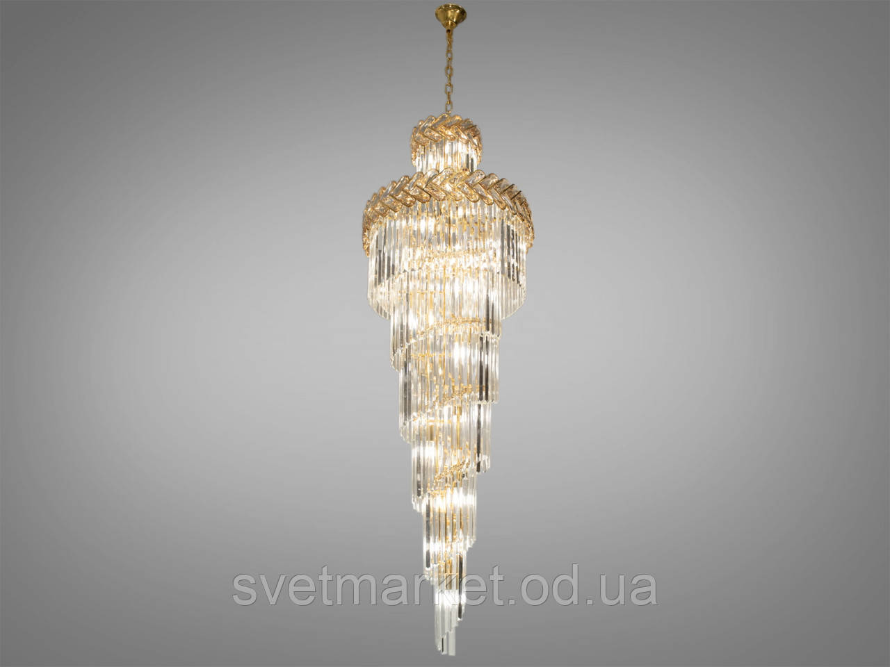 Каскадна кришталева люстра 82206/600xH1800G