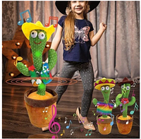 Танцующий кактус в одежде,интерактивная игрушка-повторюшка поющий кактус с подсветкой 70 песен повторяет esa