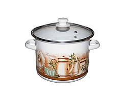 Каструля ем. 5,5л /0 циліндрична Флоренція зі скл. кришкою (I63117) ТМ IDILIA