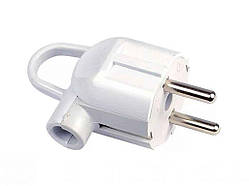 Вилка із заземл. углова з кільцем (Біла) 11103 WHITE ТМ DE-PA