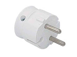 Вилка без заземлення з кутовим вводом проводу NX1003-біла ТМ Neomax