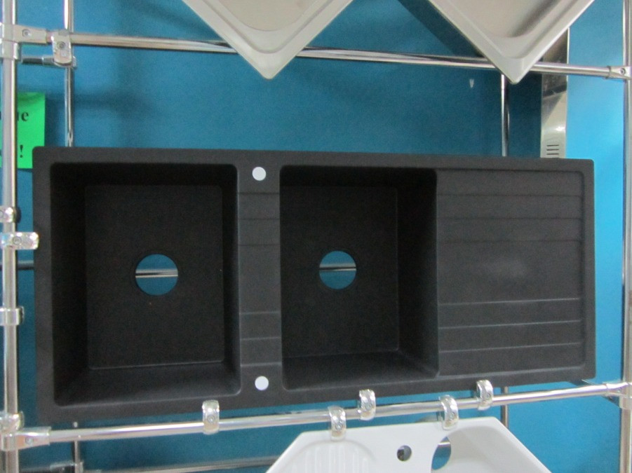 Гранітна кухонна мийка Sinks Level 2B 1D (карбон)