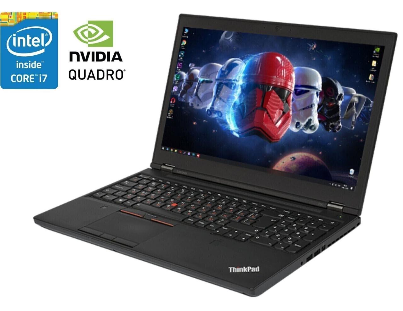 Ноутбук Б-клас Lenovo ThinkPad P50/ 15.6" 1920x1080/ i7-6700HQ/ 32GB RAM/ 480GB SSD/ Quadro M1000M 4GB