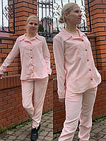 Костюм вельветовий у рубчик пудровий