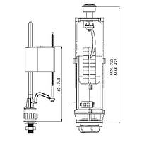 Пристрій зливного бачка, зливний механізм Perfect Float з подвійним зливом клапан нижньої подачі води, 3/6 NKP, фото 6
