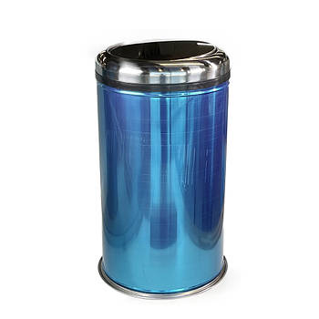 Відро для кухні сміттєве з поворотною кришкою 32 л. з нержавіючої сталі, хром Maxiflow (SANPREIS)