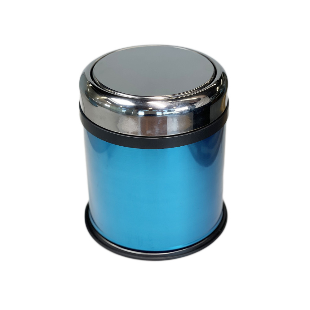 Відро для сміття з поворотною кришкою 5 л. з нержавіючої сталі, хром Maxiflow (SANPREIS), фото 1