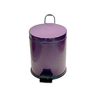 Ведро мусорное для кухни с педалью 5 л. из нержавеющей стали, фиолетовый Maxiflow (SANPREIS).