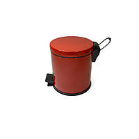 Мусорное ведро для кухни с педалью 3 л. из нержавеющей стали, красный Maxiflow (SANPREIS)