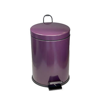 Відро для сміття з педаллю 12 л. з нержавіючої сталі Maxiflow (SANPREIS), фіолетове