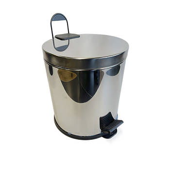 Відро для сміття з педаллю 20 л. з нержавіючої сталі, мікроліфт, хром Maxiflow (SANPREIS)