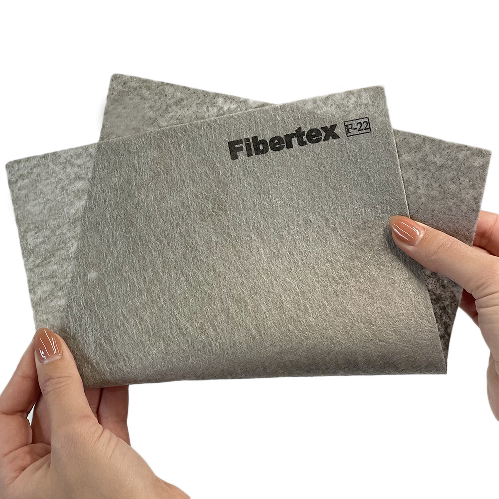 Термозкріплений геотекстиль для фільтрації та дренажу Fibertex F-22 2.0, 120 г/кв.м, сірий, 100 м2