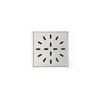 Трап у душ із вертикальним гідрозатвором SANPREIS 15х15 см DN110 із пластиковими ґратами