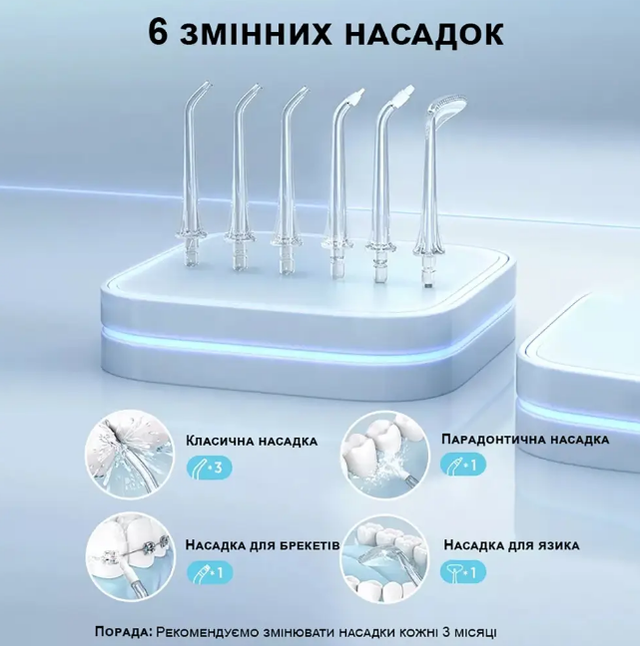 Електричний зубний іригатор Fairywill F30 чорний для видалення нальоту ...