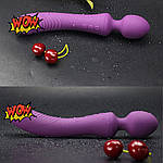 Вібратор мікрофон подвійний 7 режимів, 2 моторчика Wo-sex Best. Фіолетовий, фото 8
