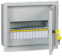Распределительный щит 12 модулей металлический 265х310х120мм IP31 встраиваемый с замком [MKM14-V-12-30-T]